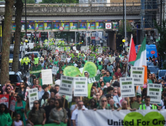 Shouts for justice at Grenfell anniversary march before tower demolition begins Image