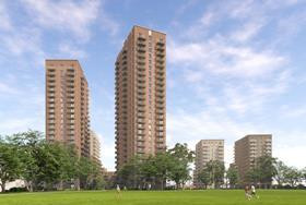 Pollard Thomas Edwards increases height of towers on consented east London gasworks scheme Image