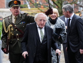 Protesters removed as Irish President Higgins addresses Holocaust memorial event Image