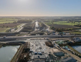 Road over HS2 Chipping Warden tunnel re-aligned and reopened Image