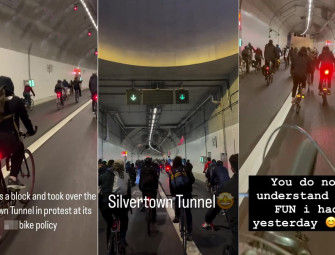 Critical Mass London: Hundreds of protesting cyclists ride through Silvertown Tunnel in ‘mass trespass’ Image