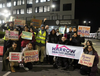 Residents protest outside London council office over damp mould and spiralling rents Image
