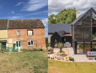  We took a risk and bought two derelict cottages at auction – see how this couple went on to build a barn-style home  Image