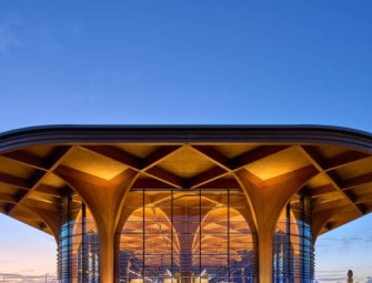 Sustainable ‘SuperHub’ showcases exposed timber structure Image