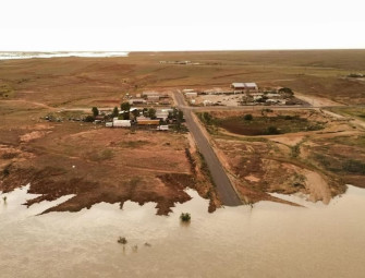 Barge to bridge Birdsville Track as Cooper Creek cut Image
