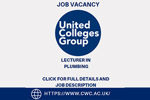 JOB VACANCY: Lecturer in Plumbing  Image