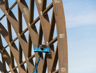 Timber arches top tunnel’s twin entrances Image