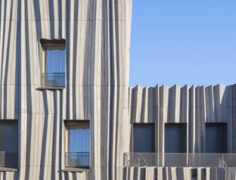 Pleated facade fronts Parisian housing by Kengo Kuma & Associates Image